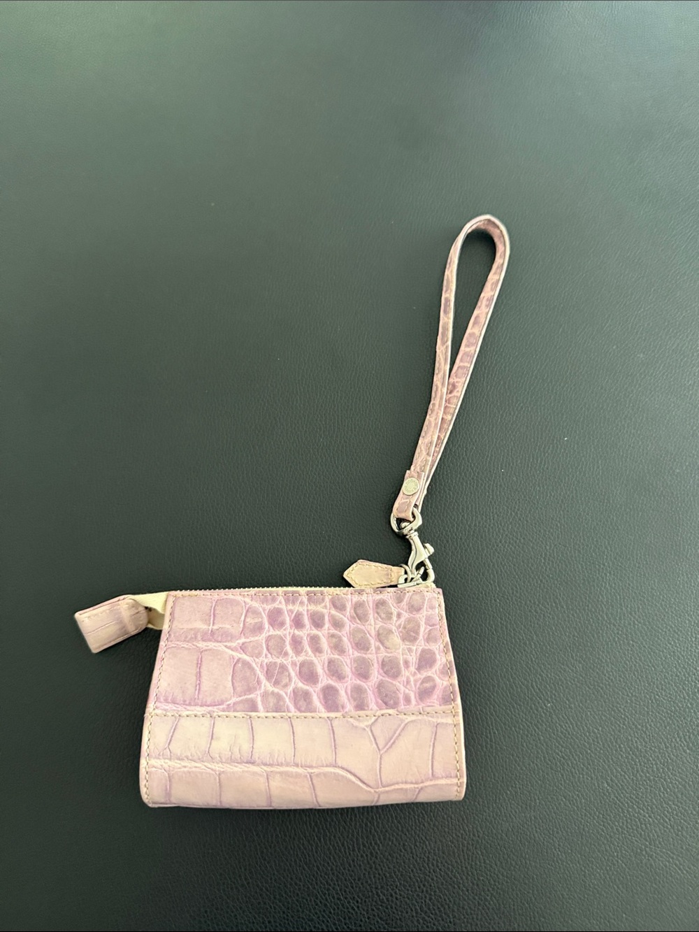 Dooney & Bourke Lilac Croc-Embossed Wristlet - Picture 2 of 3